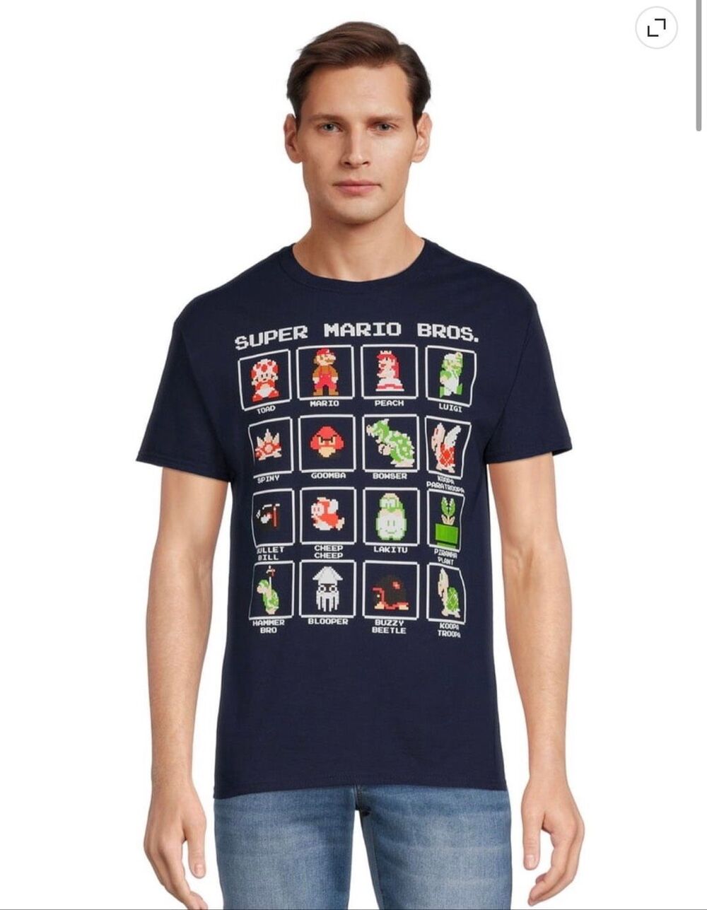Nintendo Super Mario Bros Mario Character Boxed Graphic Tee Men’s Size Medium